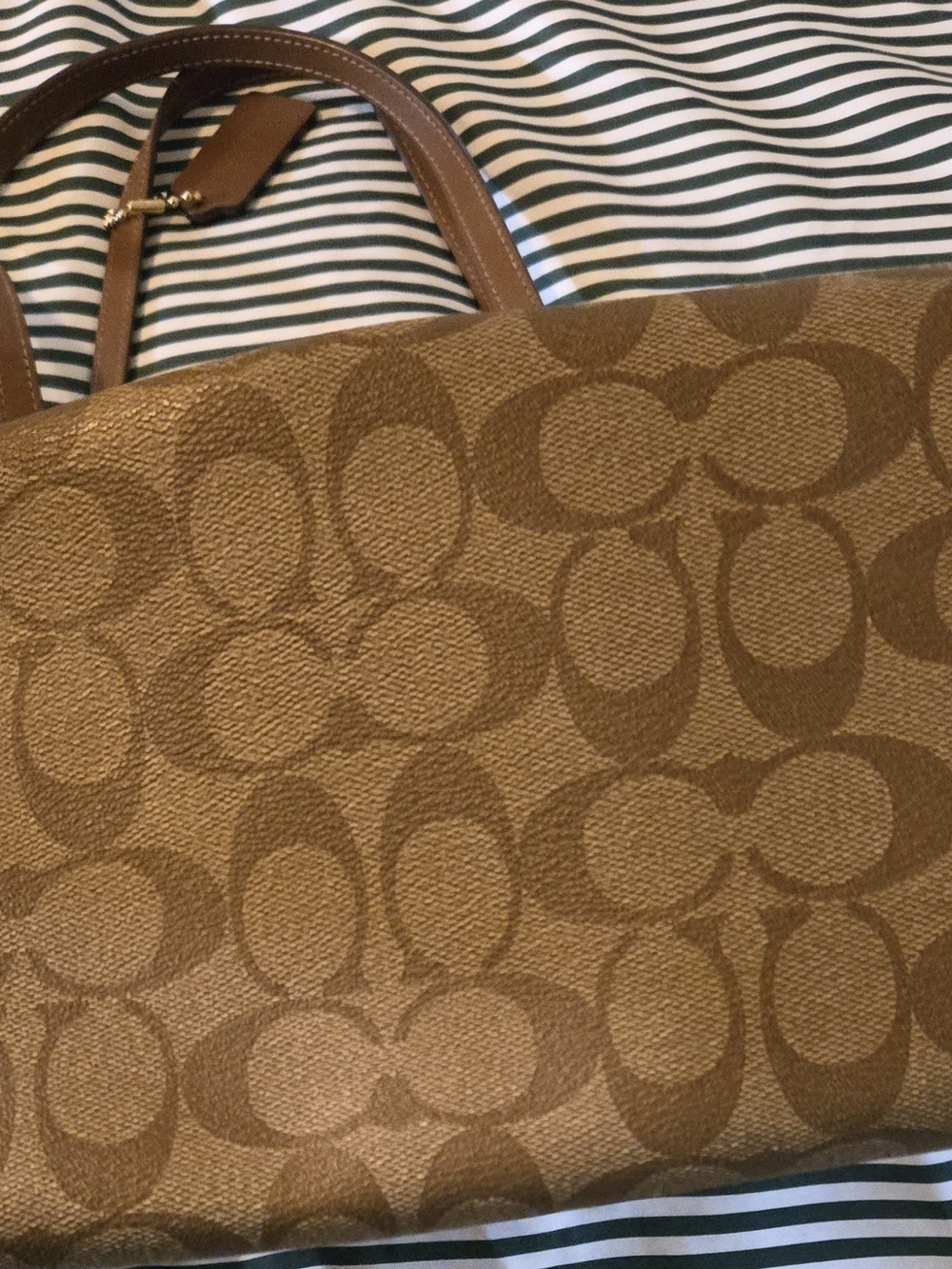 Coach Women's Brown Signature Tote Bag - Picture 5 of 7
